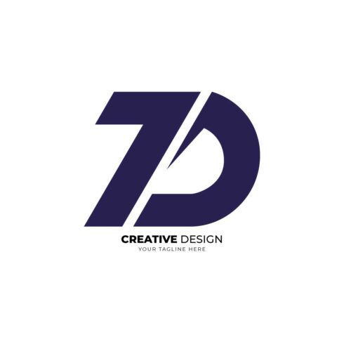 Modern unique shape letter 7D or seven day creative monogram logo concept cover image.