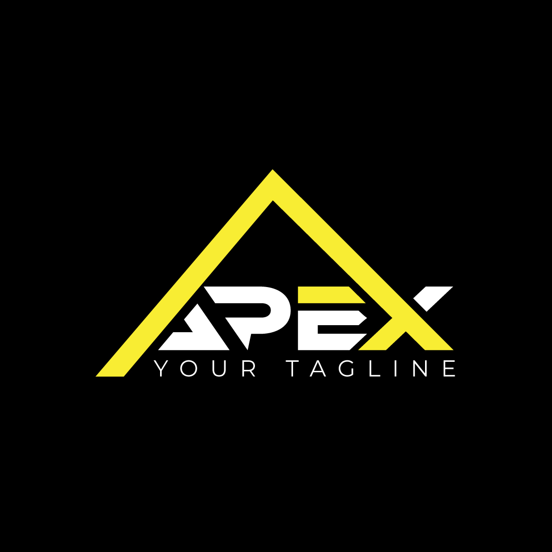 Apex triangle creative mountain shape logo preview image.