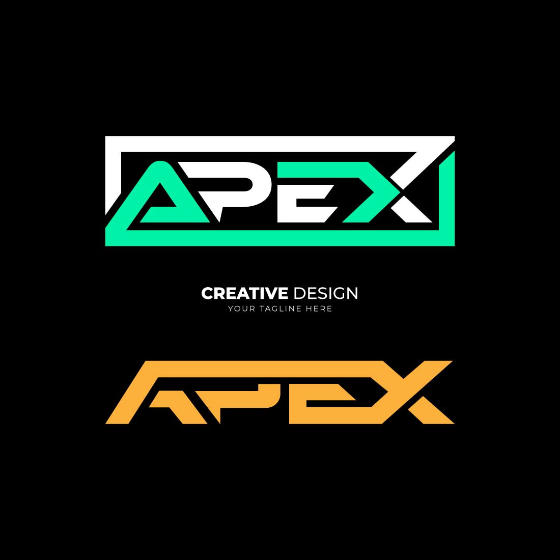 Apex modern typography professional monogram logo preview image.