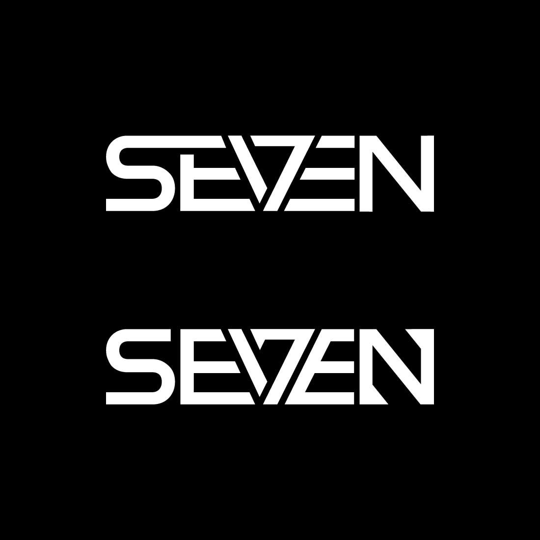 Seven modern stylish typography branding creative logo preview image.