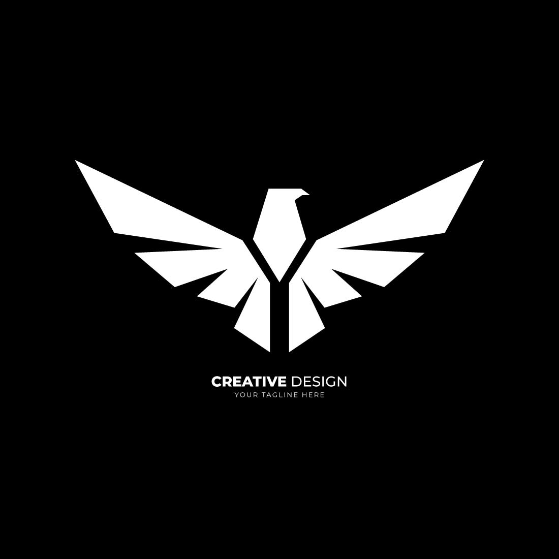 Flying falcon wings branding creative logo concept preview image.