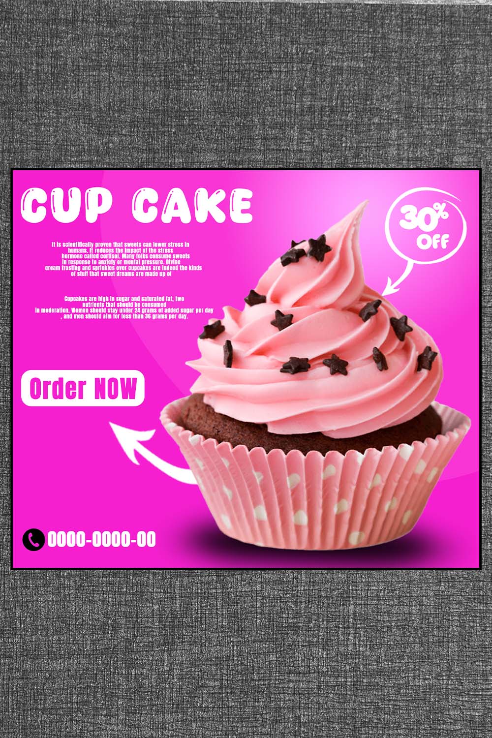 Cup Cake Template  Adobe PhotoShop template Psd Template pinterest preview image.
