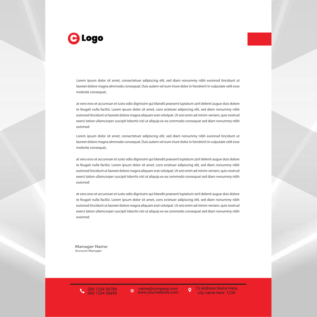 Modern Letterhead Design preview image.