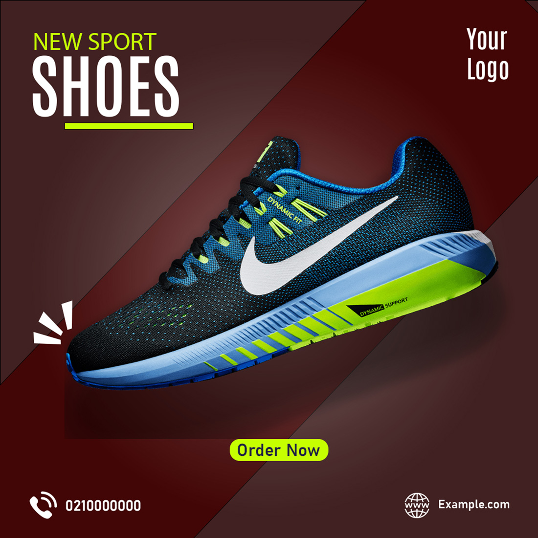 Sport Shoes Social Media Post Design preview image.