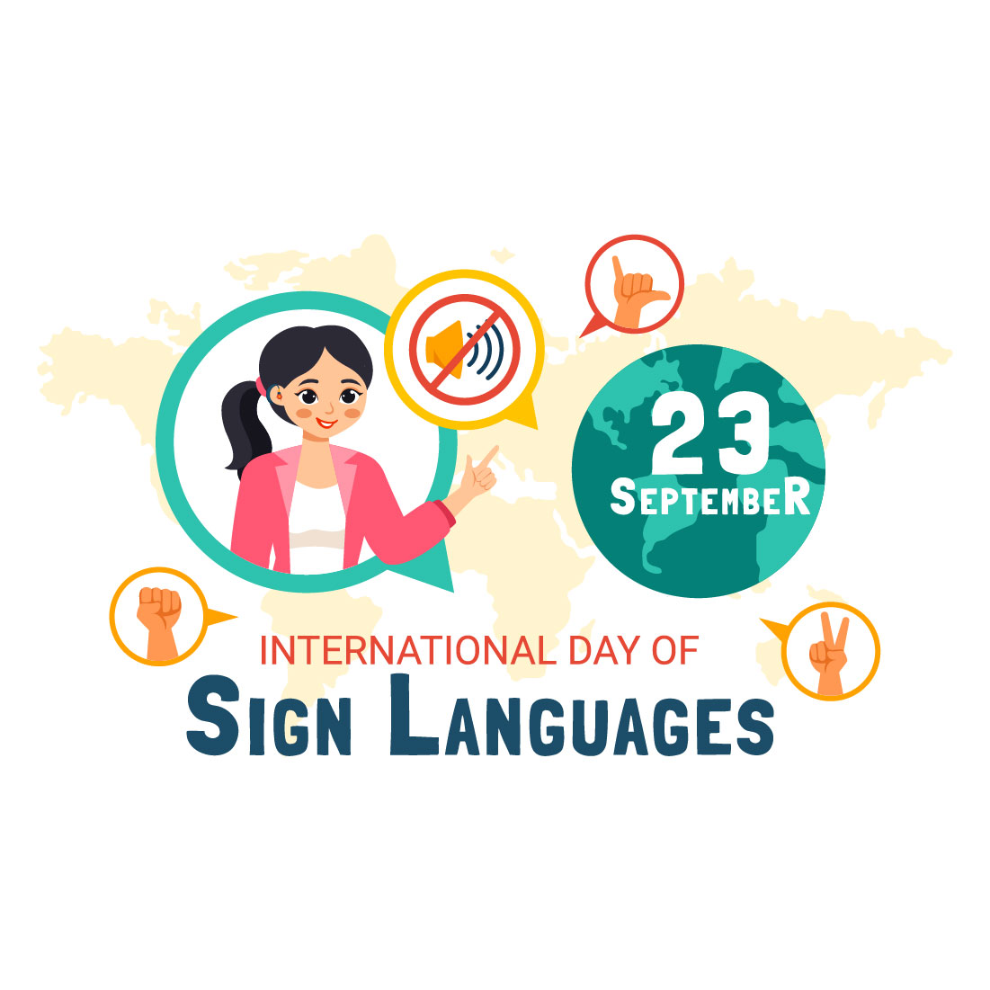 12 International Day of Sign Languages Illustration cover image.