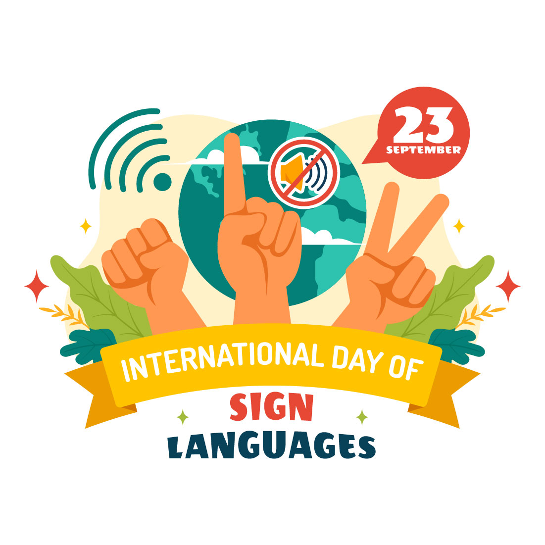 12 International Day of Sign Languages Illustration preview image.