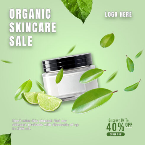 PSD Organic Skin Care Product Social Media Post Design cover image.