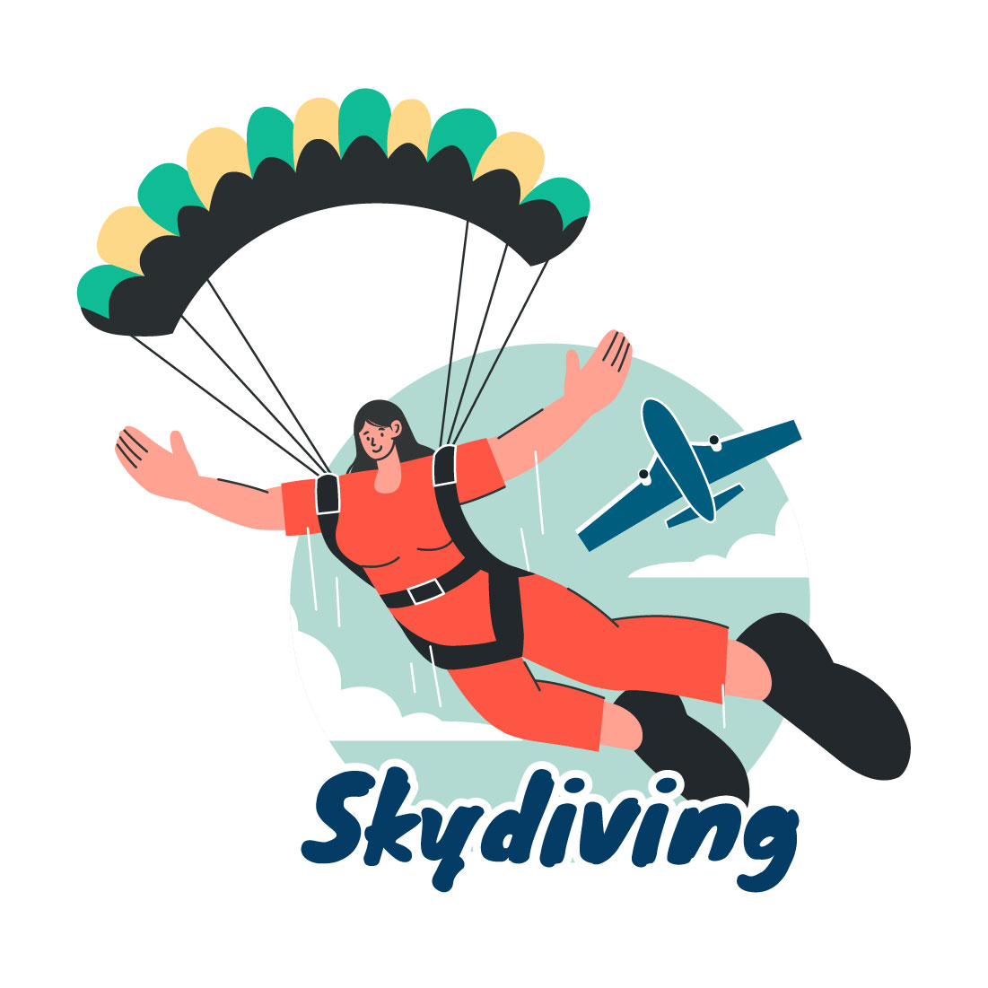 9 Skydiving Sport Illustration cover image.