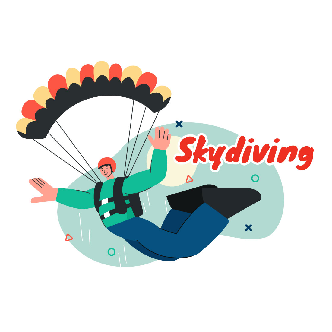 9 Skydiving Sport Illustration preview image.