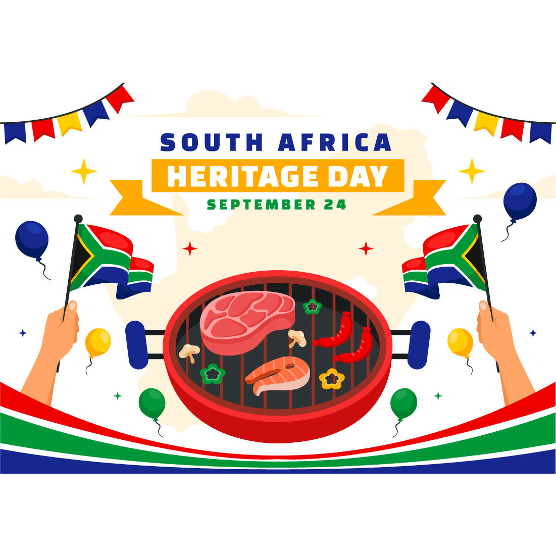 12 Heritage Day South Africa Illustration preview image.