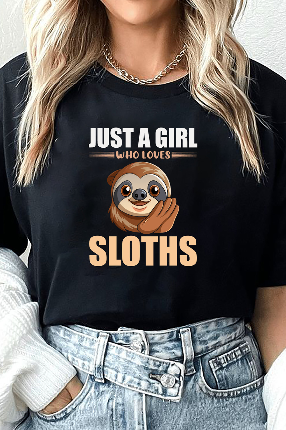 Girls Loves Sloths Designs pinterest preview image.