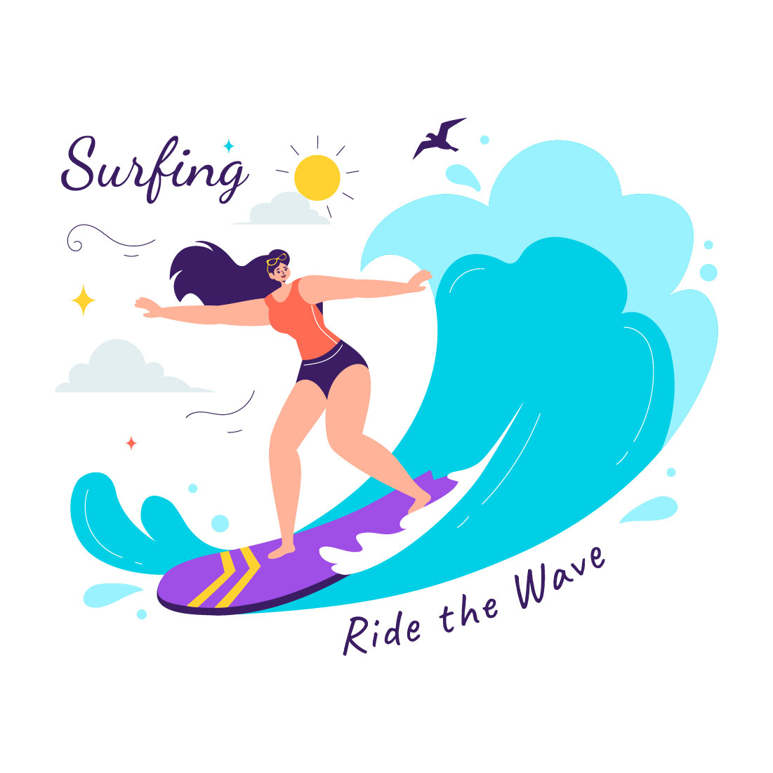 10 Summer Surfing Illustration cover image.