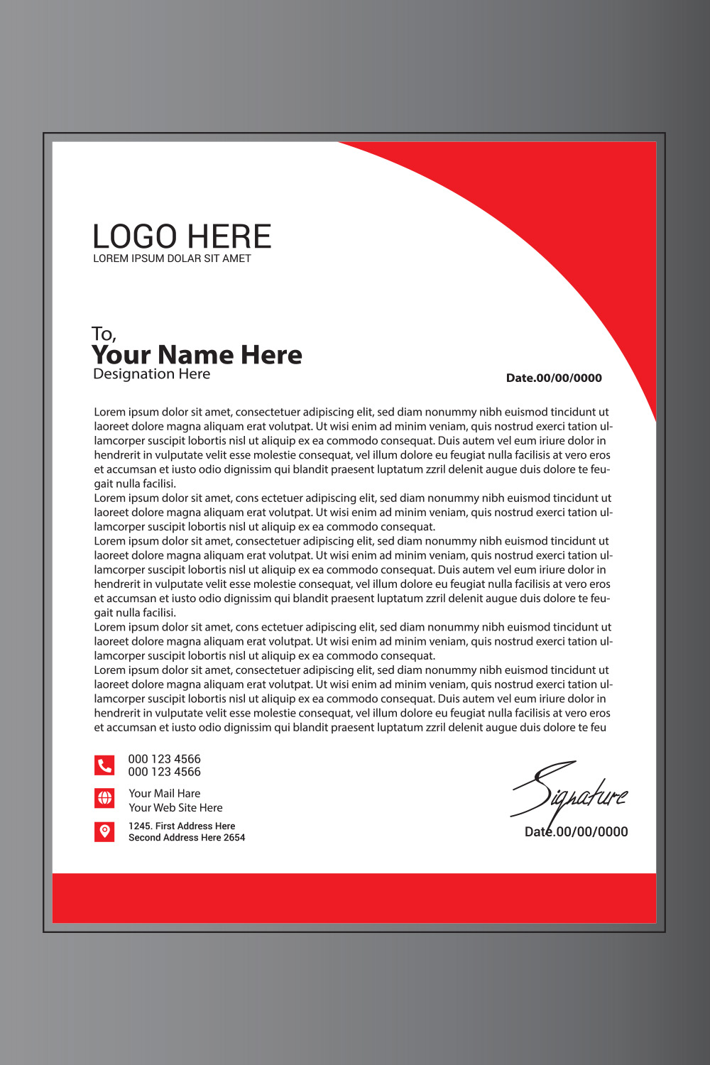 Modern Letterhead Design pinterest preview image.