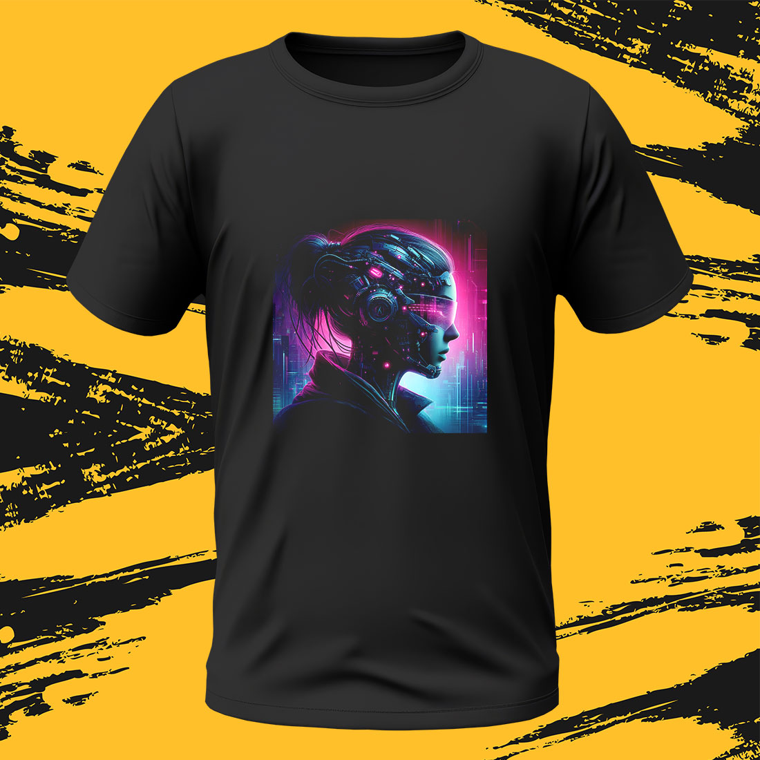 Cyberpunk T Shirt Design preview image.