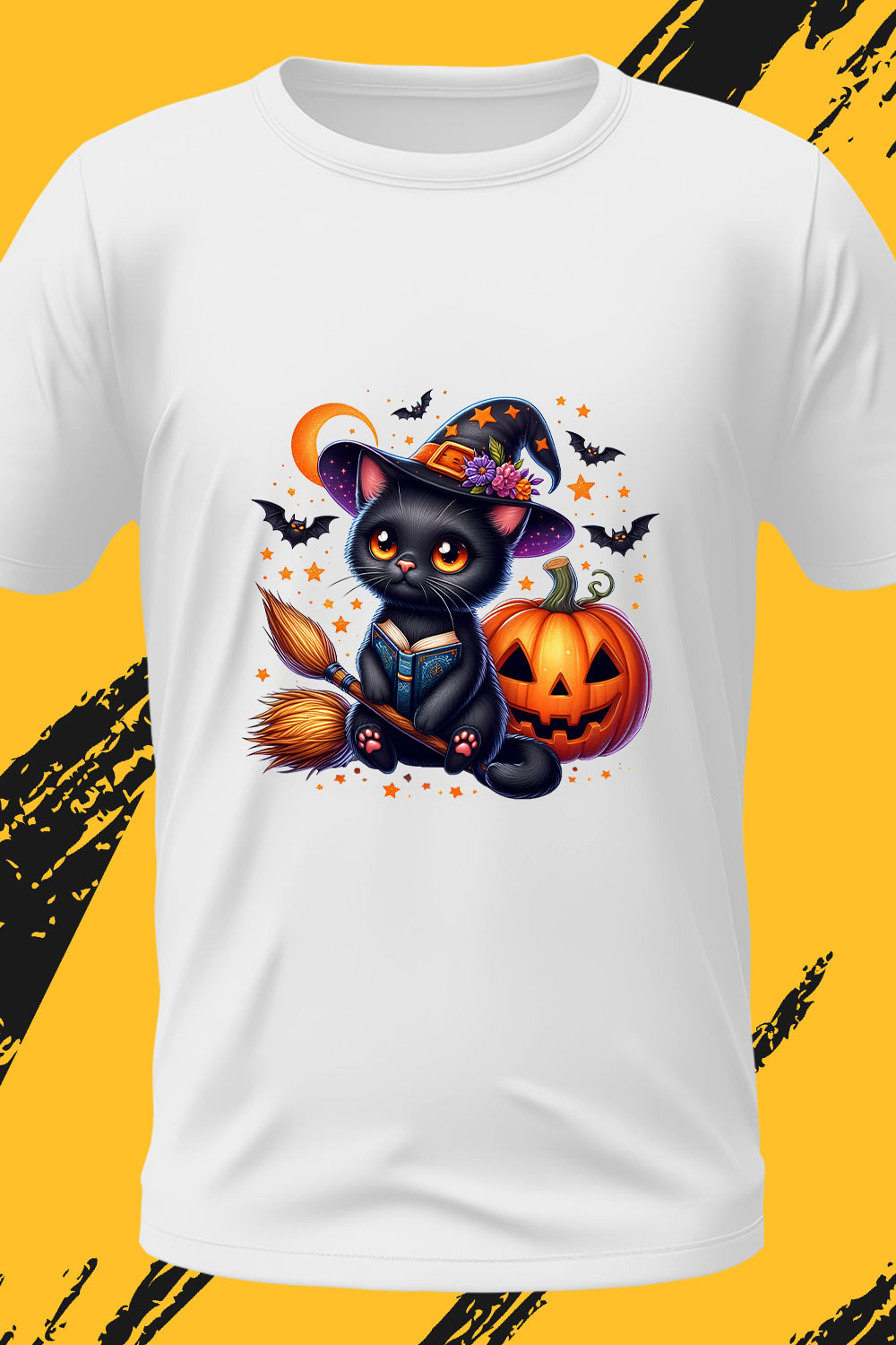 Cat T Shirt Design pinterest preview image.