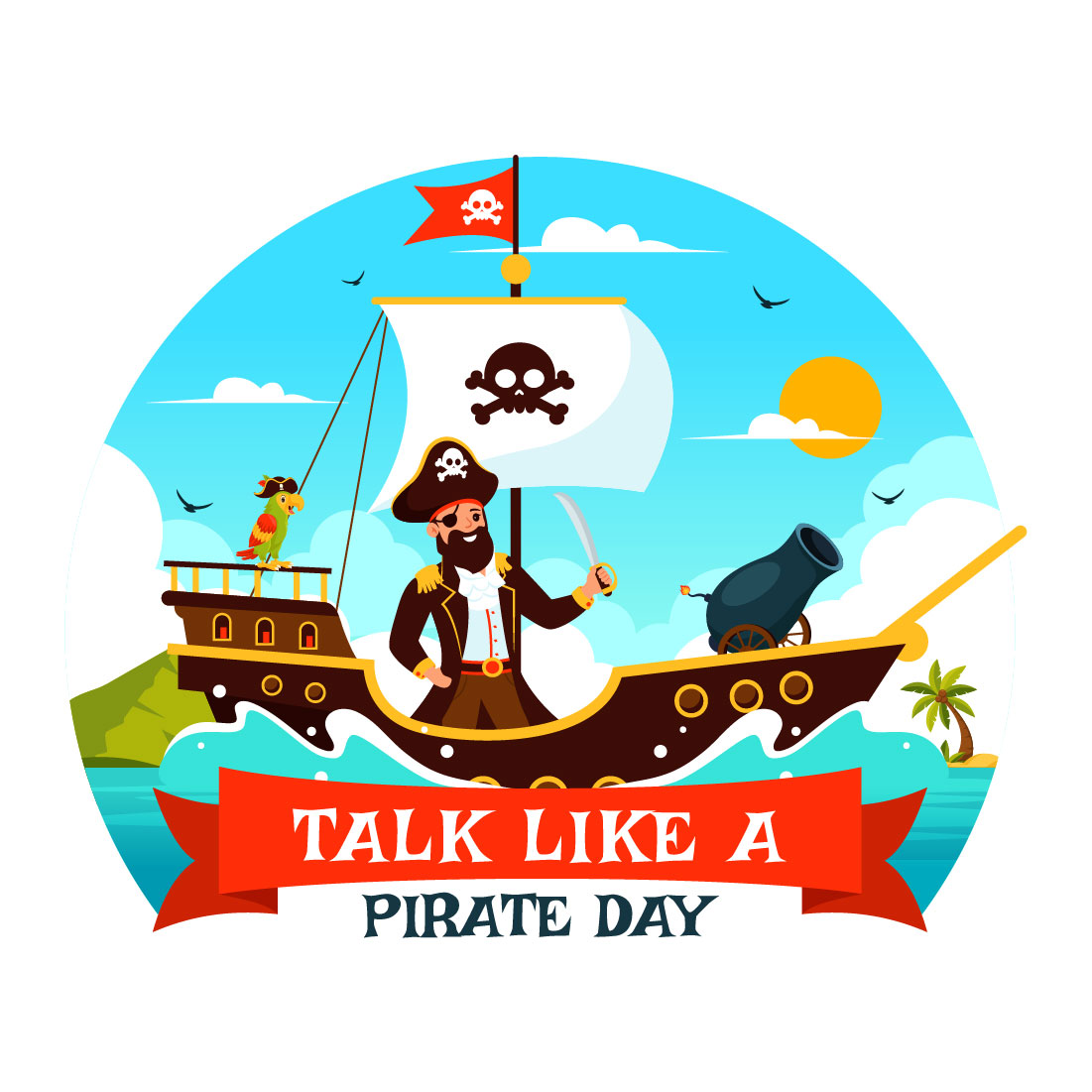 12 International Talk Like A Pirate Day Illustration preview image.