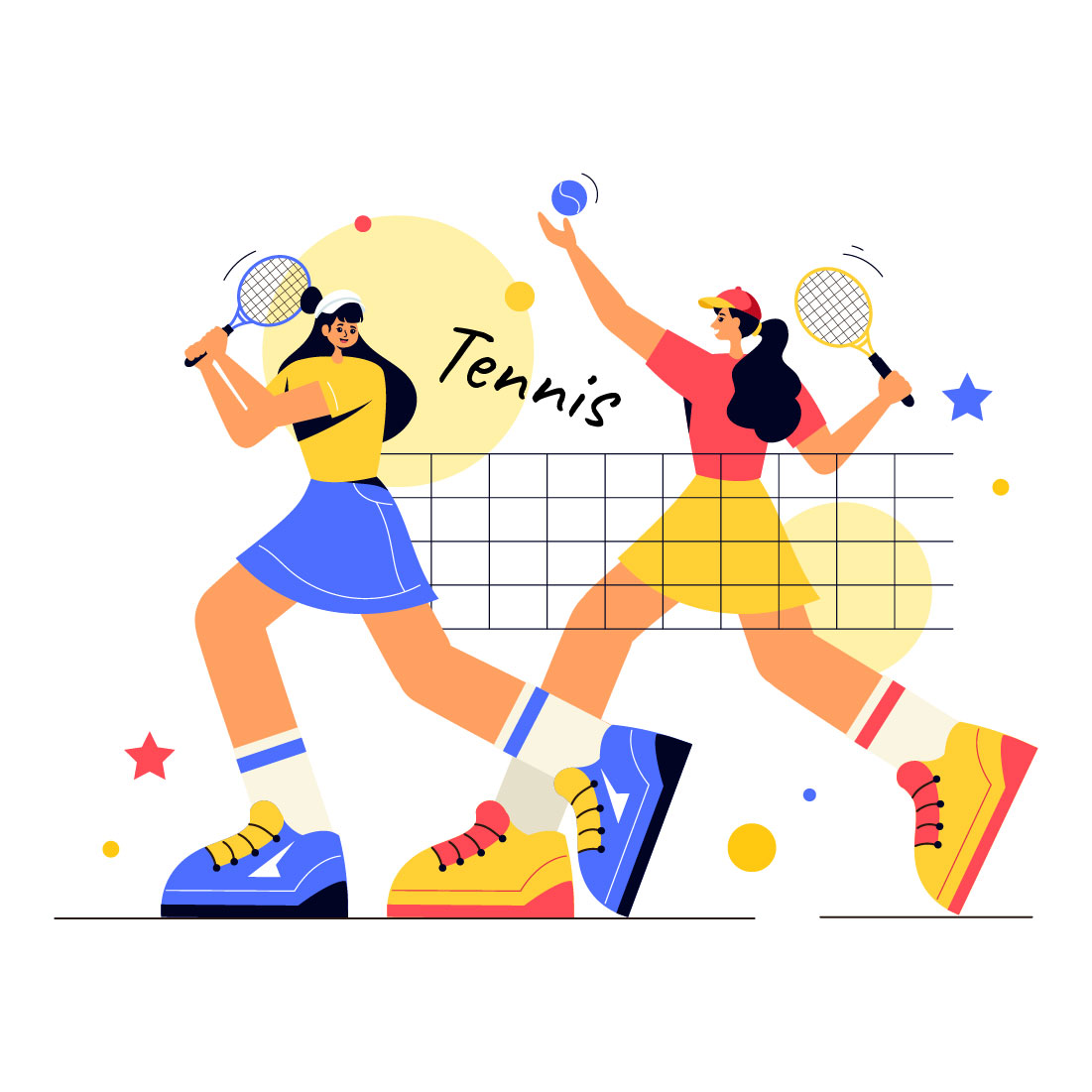 13 Tennis Player Sport Illustration preview image.