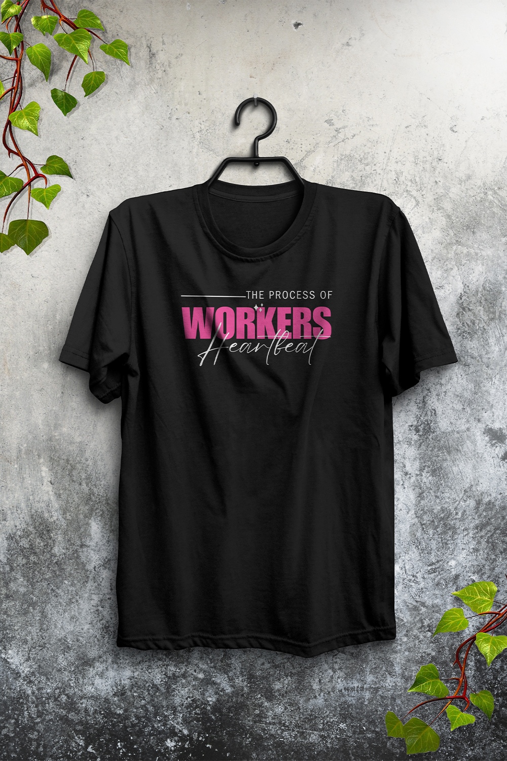 The Heartbeat of Labor- Labor Day Typography T-shirt Design pinterest preview image.