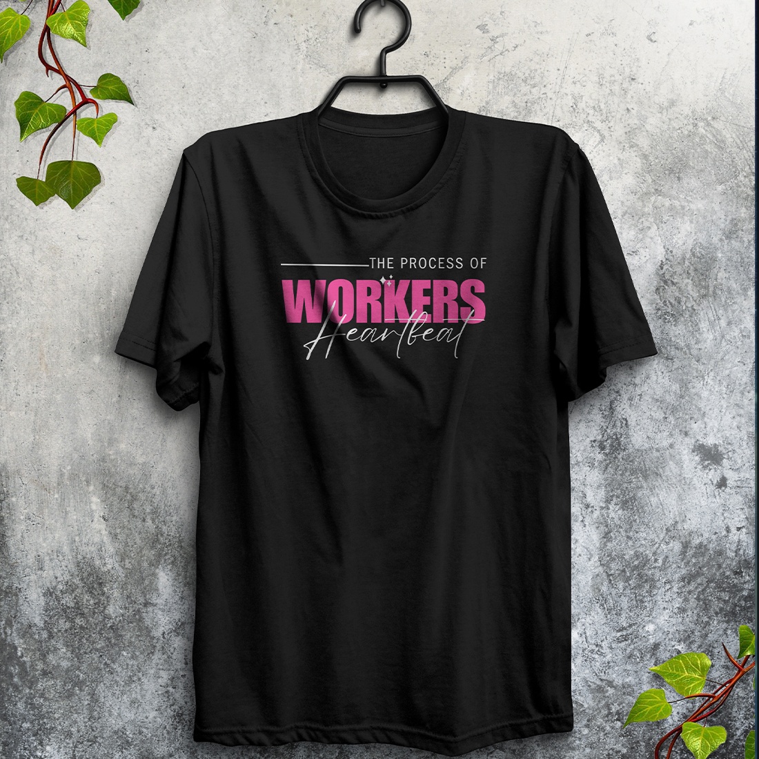 The Heartbeat of Labor- Labor Day Typography T-shirt Design cover image.