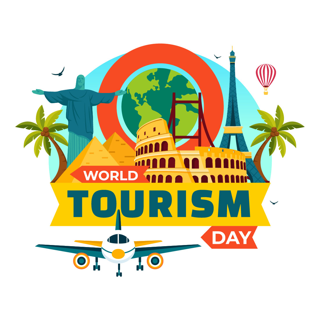 12 World Tourism Day Illustration preview image.