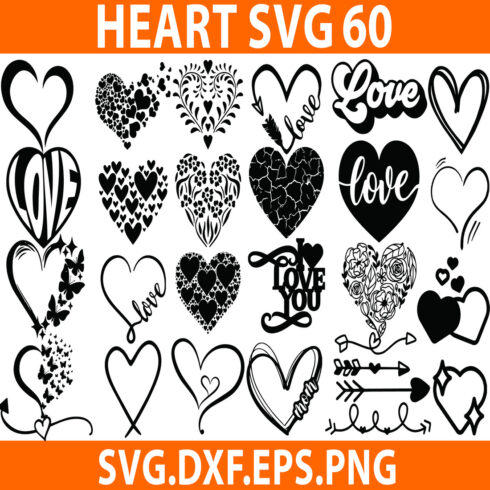 Heart Svg Bundle, Heart Svg, Hand Drawn Heart svg, Open Heart Svg, Doodle Heart Svg, Sketch Heart Svg, Love Svg,Valentine Svg,Cricut,Png,Dxf cover image.