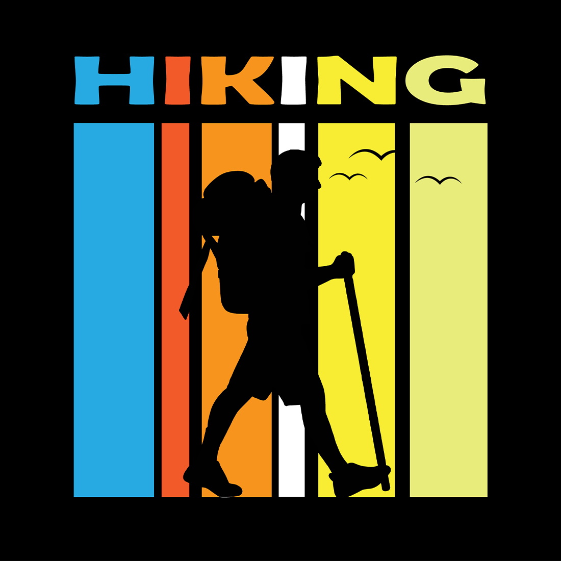 Bold and Beautiful Vintage Hiking Design - Hiking Vintage Design preview image.