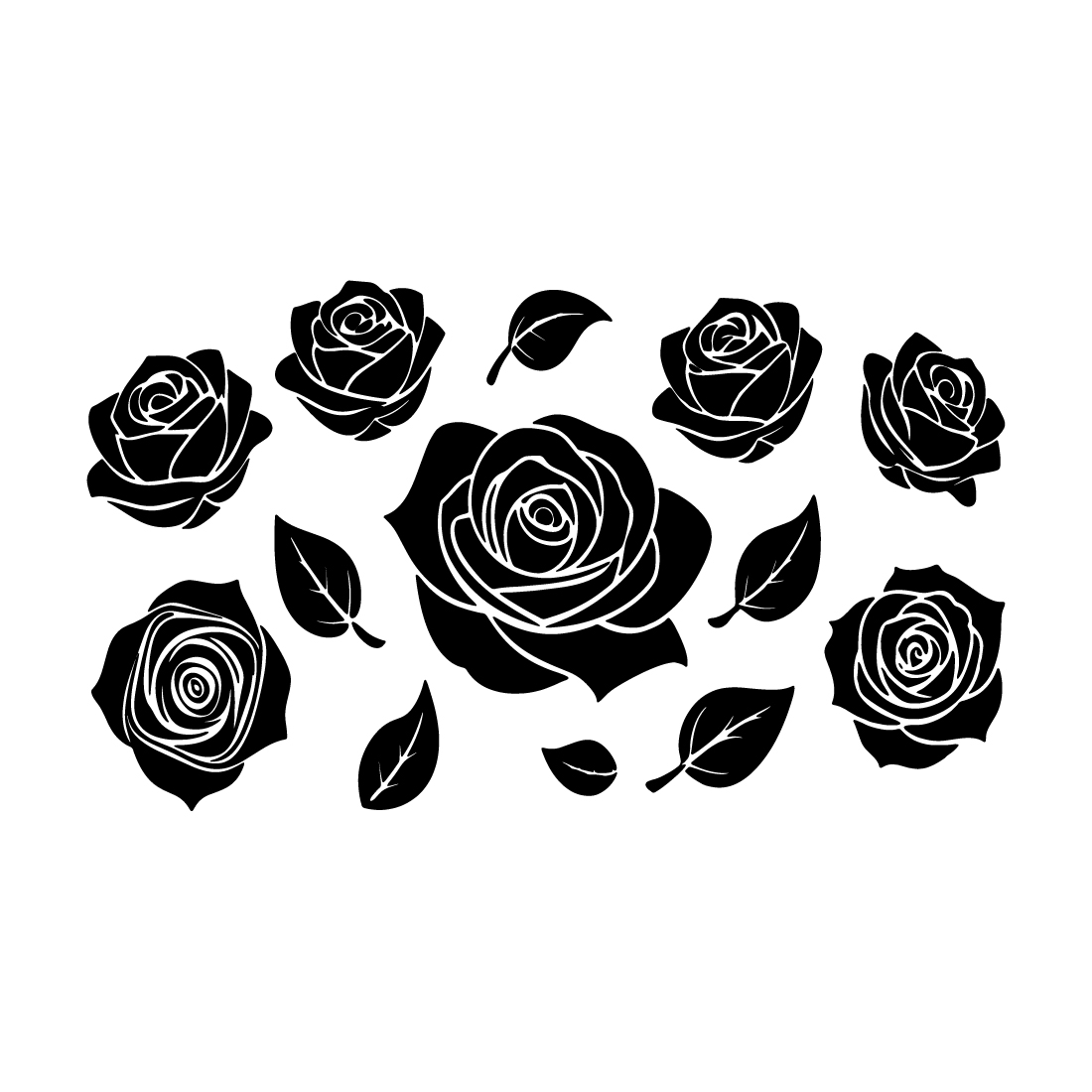 Rose flowers set silhouette cover image.