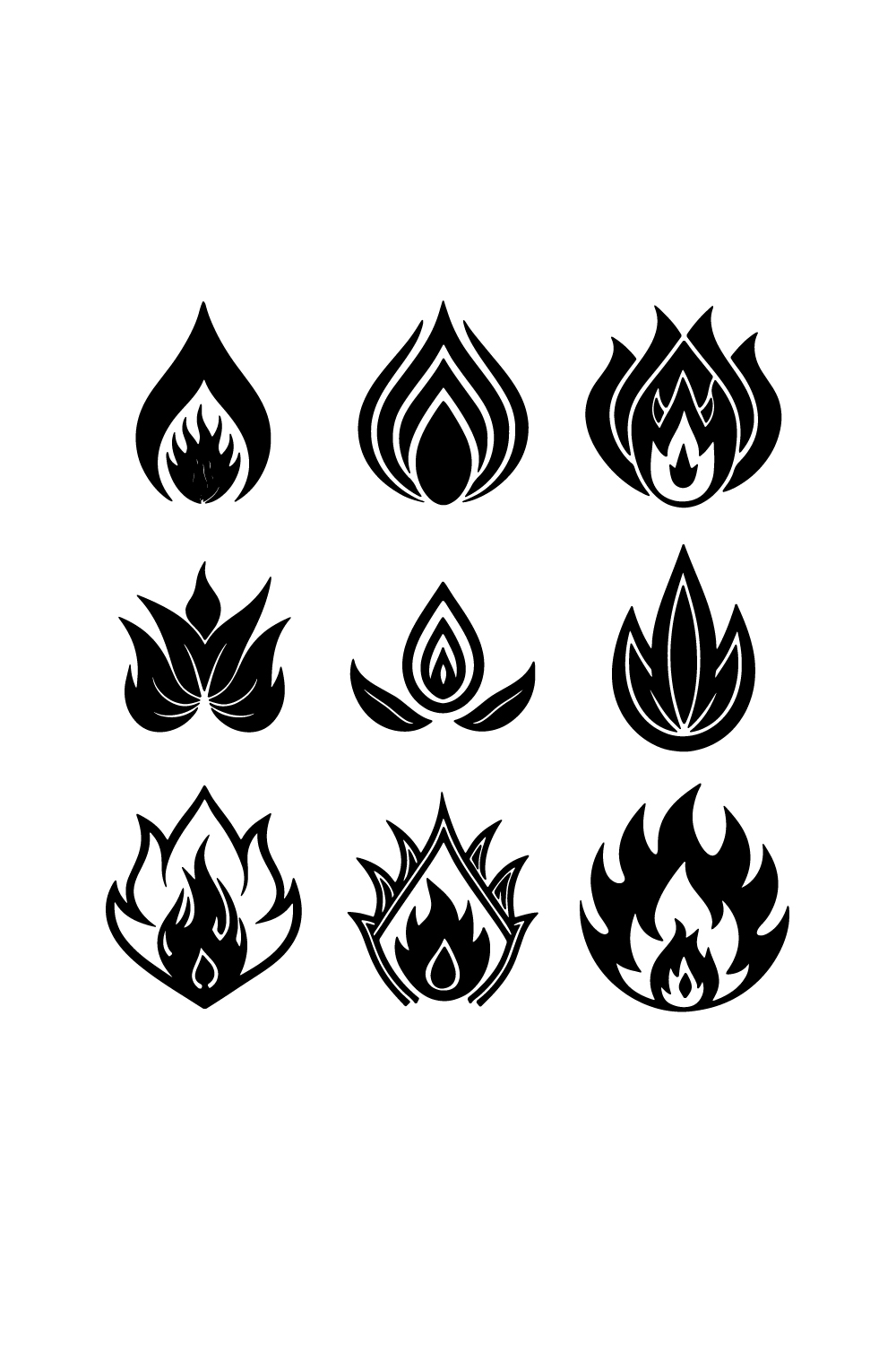 Fire Illustration bundle pinterest preview image.