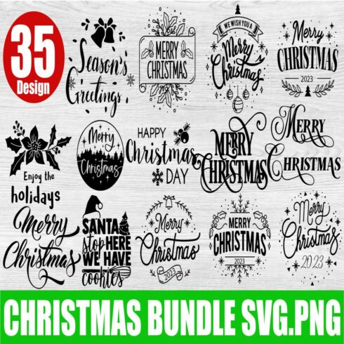 Christmas SVG Bundle, Christmas SVG, Merry Christmas SVG, Christmas Ornaments svg, Winter svg, Santa svg, Funny Christmas Bundle svg Cricut cover image.