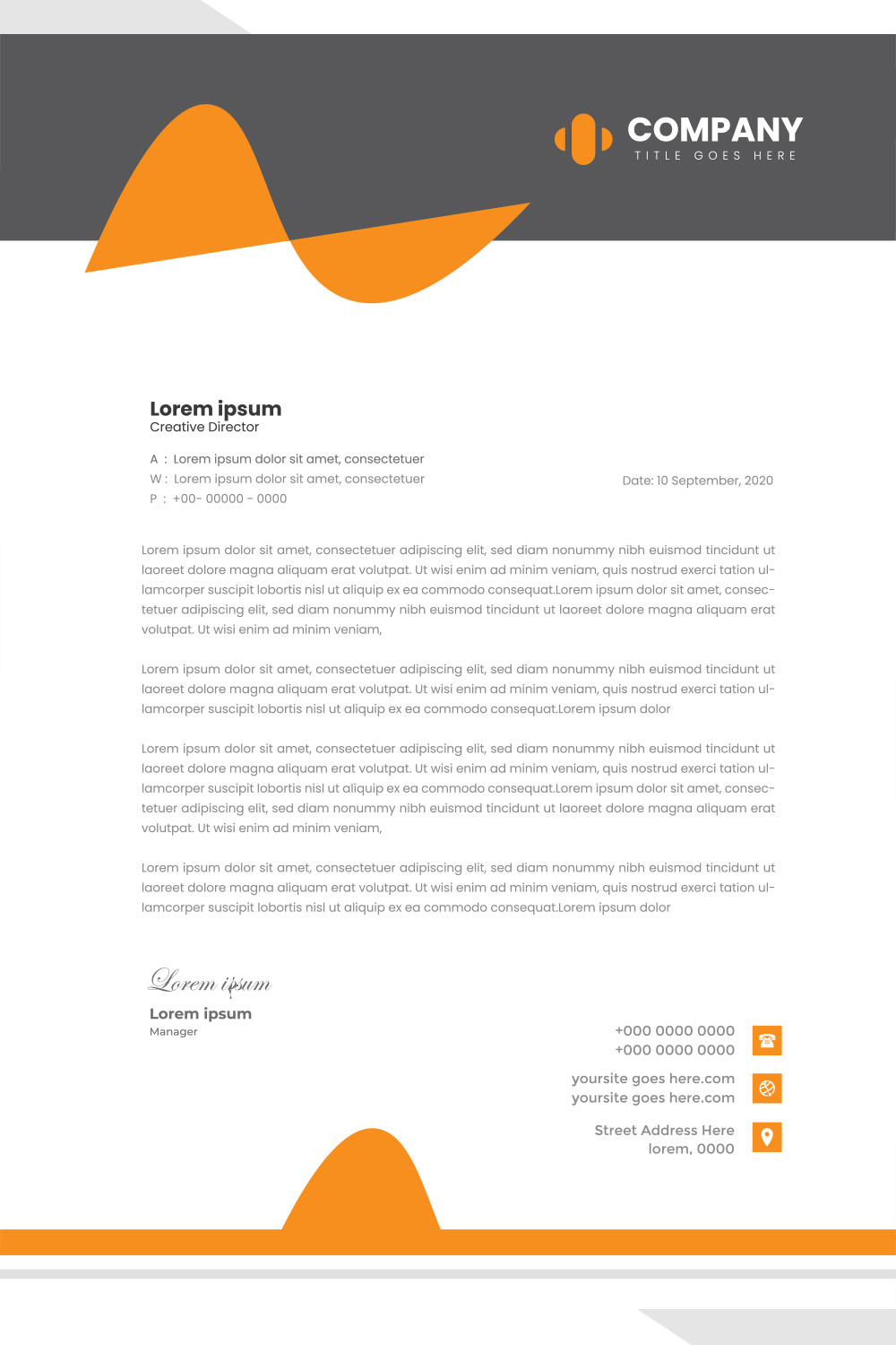 Modern Letterhead Design pinterest preview image.