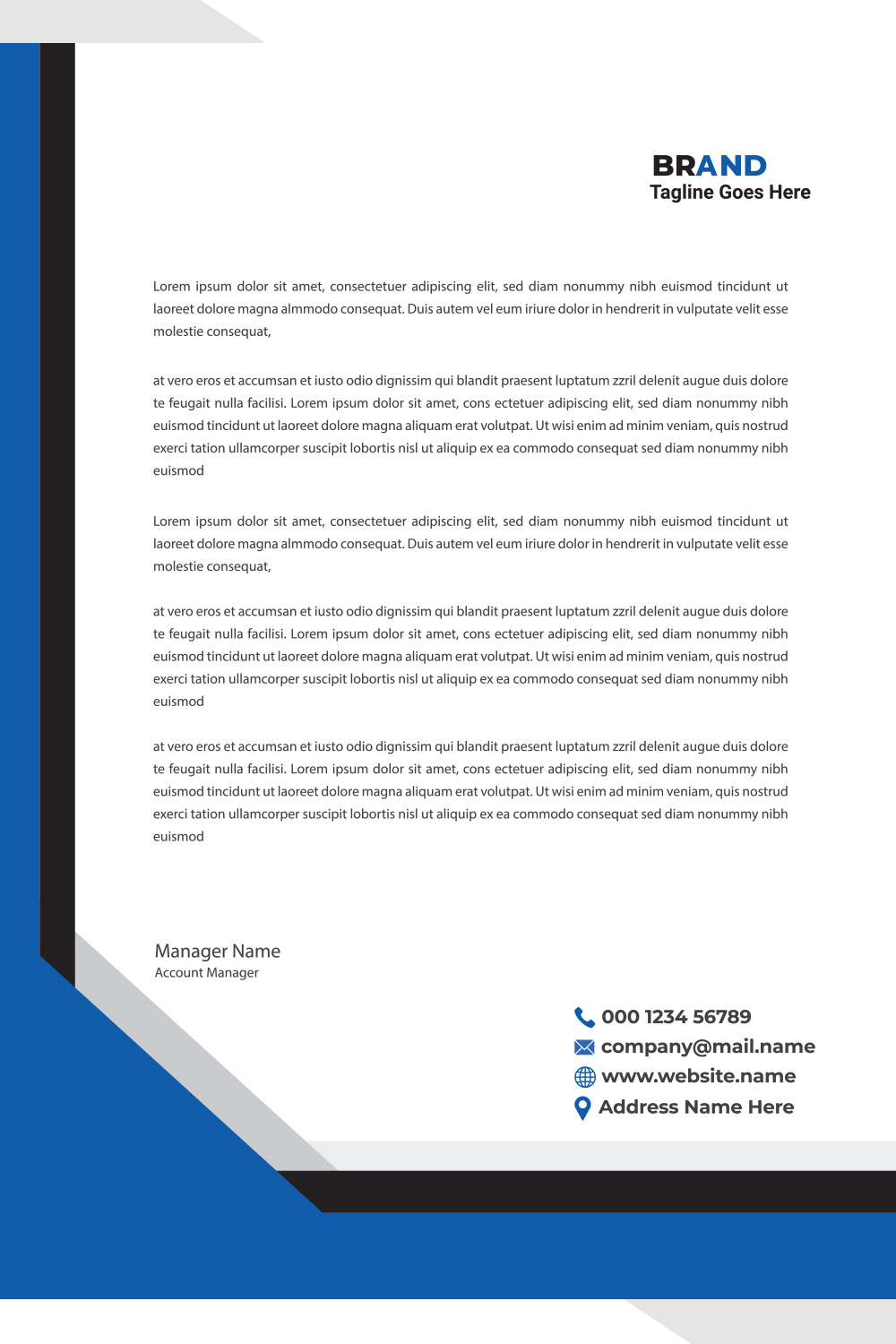 Modern Letterhead Design pinterest preview image.