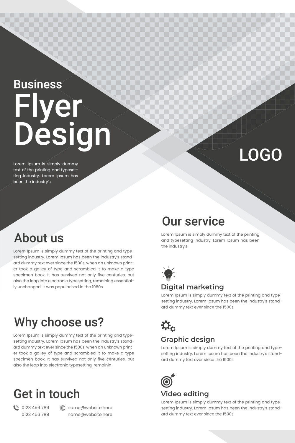 Modern Flyer Design pinterest preview image.