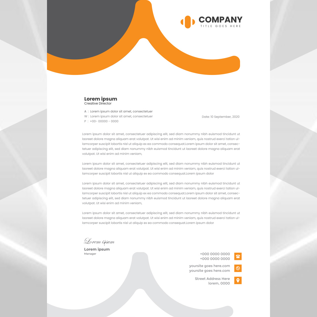 Modern Letterhead Design preview image.