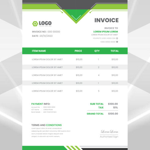 Modern Invoice Design cover image.