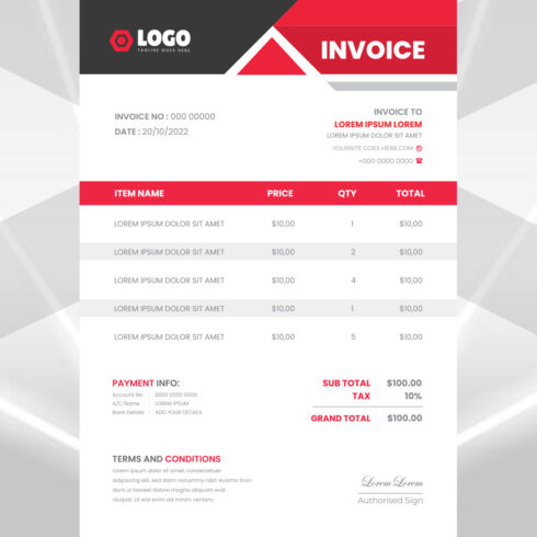 Modern Invoice Design cover image.