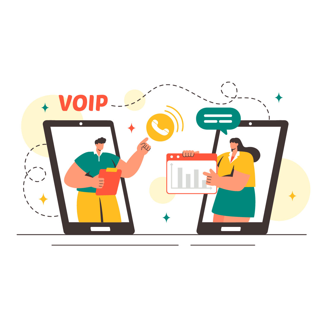 20 VOIP or Voice Over Internet Protocol Illustration cover image.