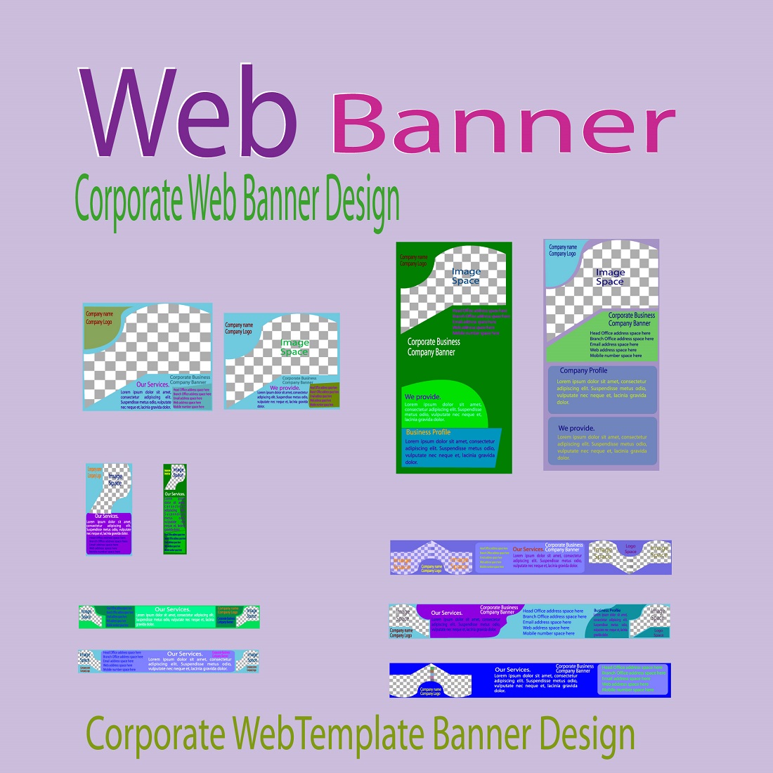 Web banner design bundle cover image.