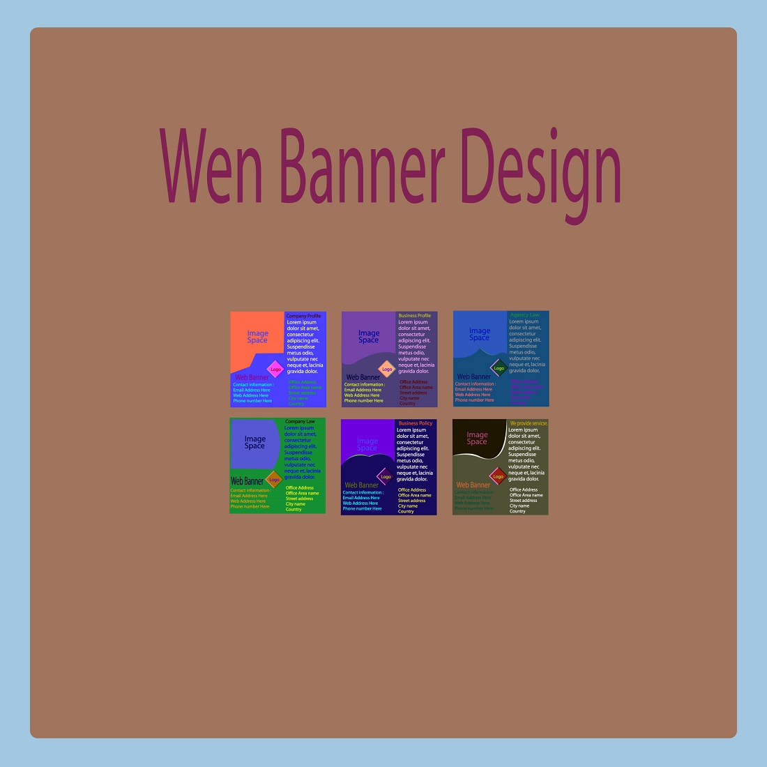 Web banner design bundle preview image.