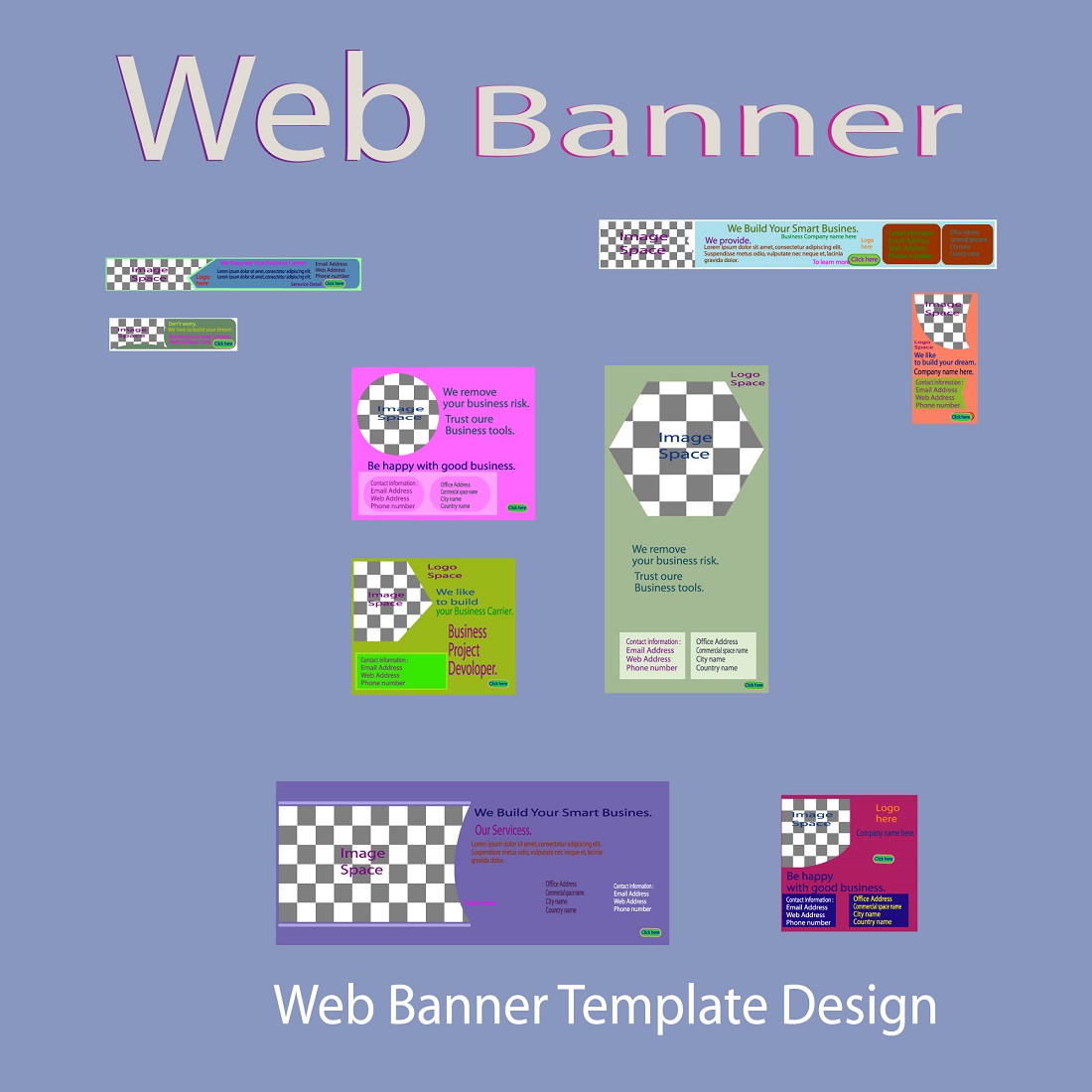 Web banner design bundle cover image.