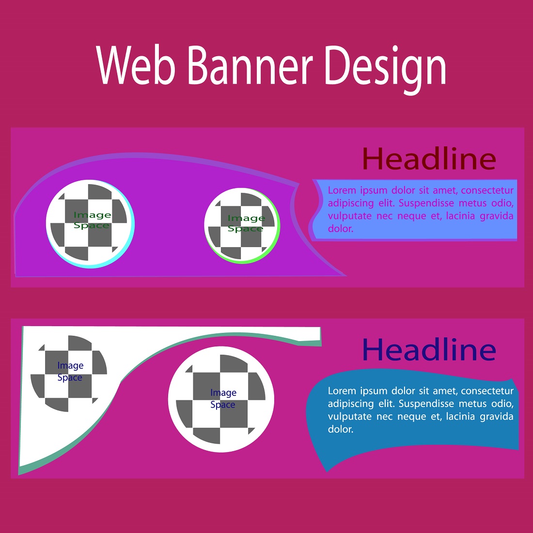 Web banner design bundle preview image.