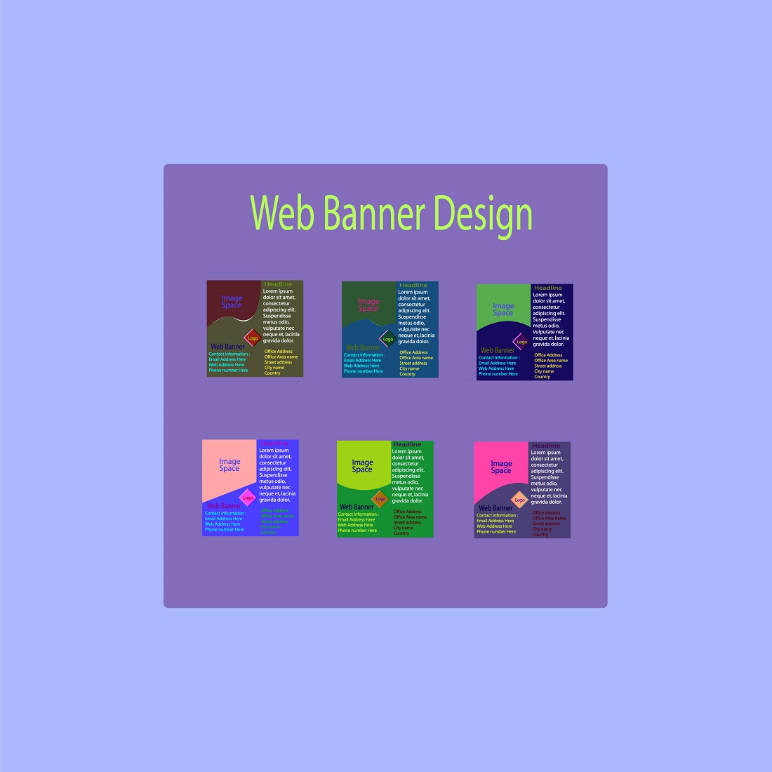 Web banner design bundle preview image.