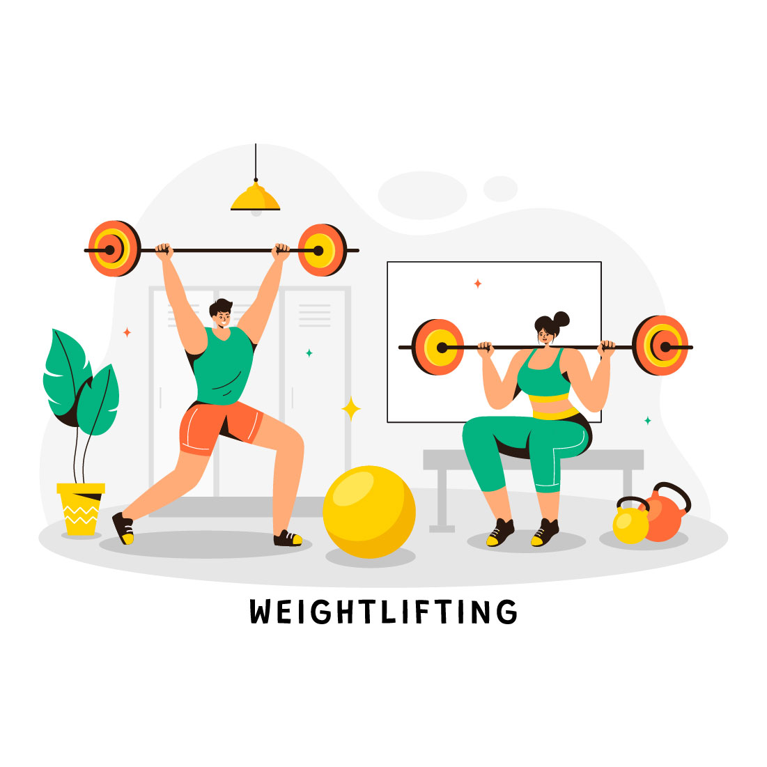 10 Weightlifting Sport Illustration cover image.