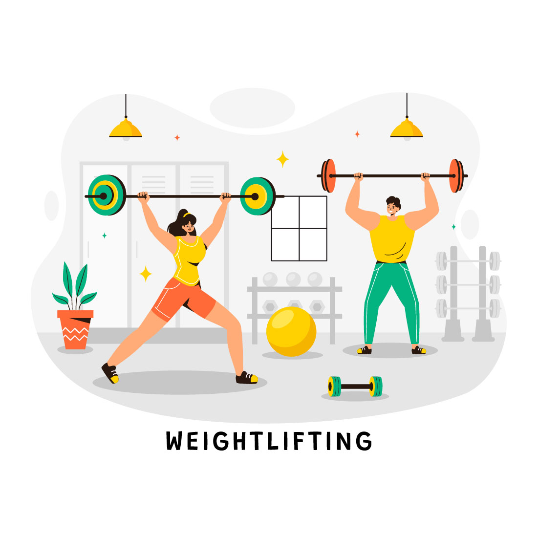 10 Weightlifting Sport Illustration preview image.