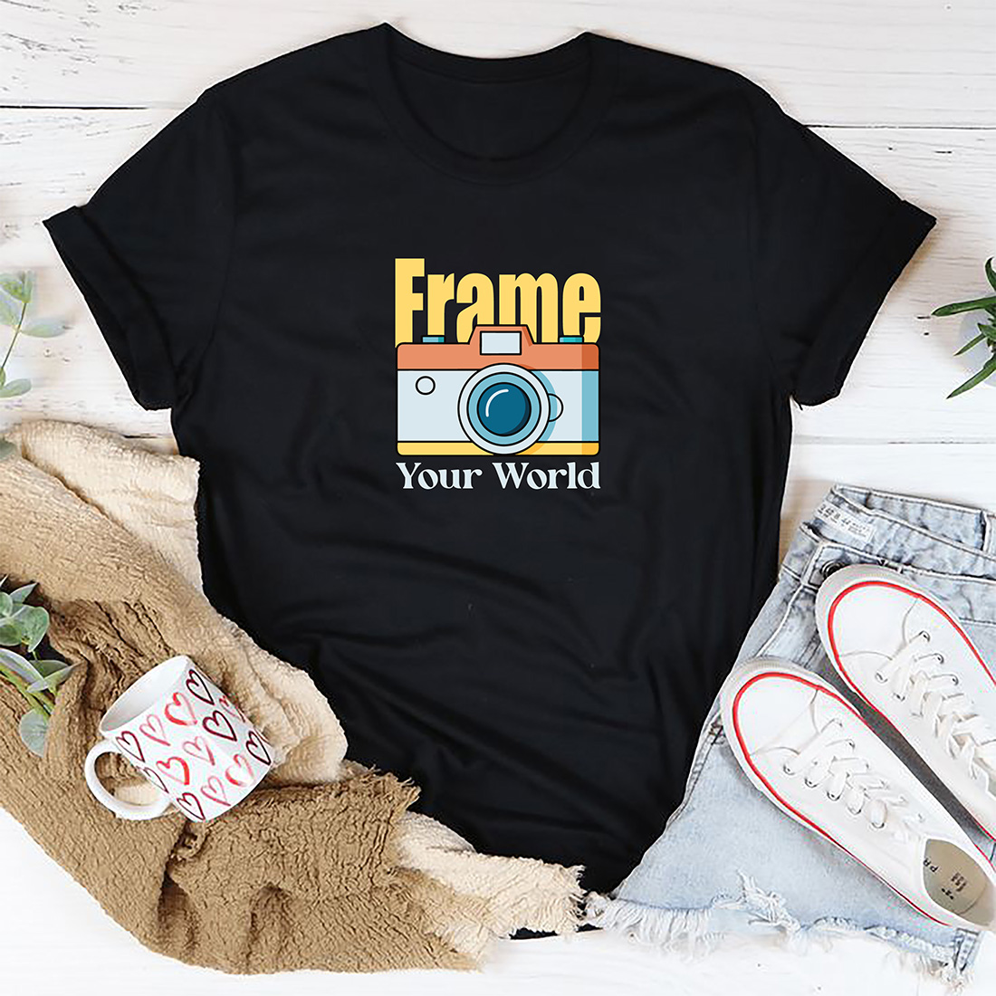 Frame Your Work - World Photographyday Tshirt cover image.