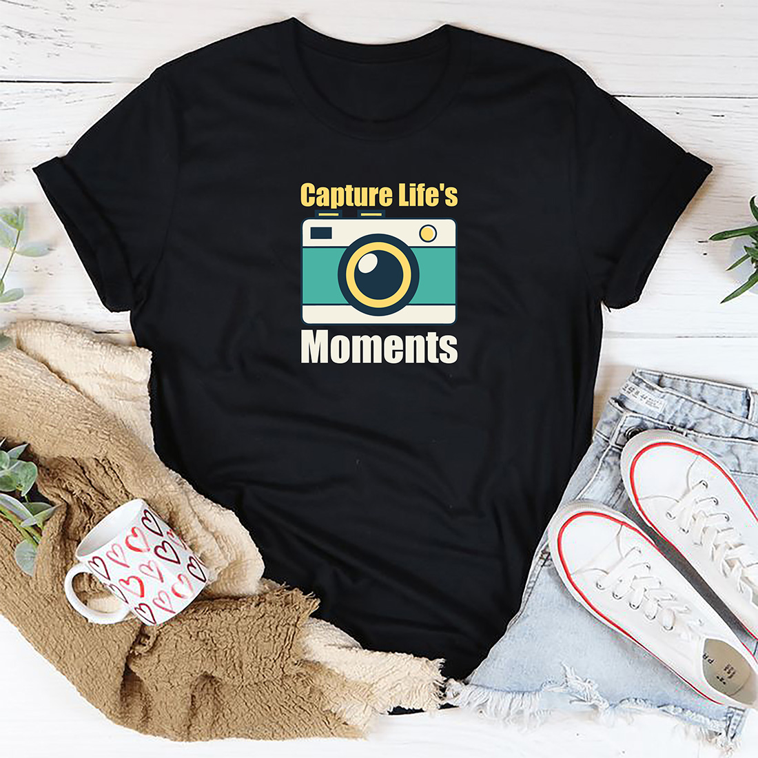 Capture Life's Moment - World Photography Day Tshirt Design cover image.