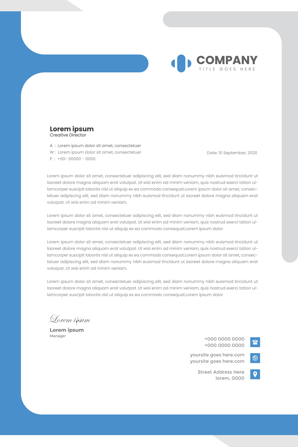 Modern Letterhead Design pinterest preview image.