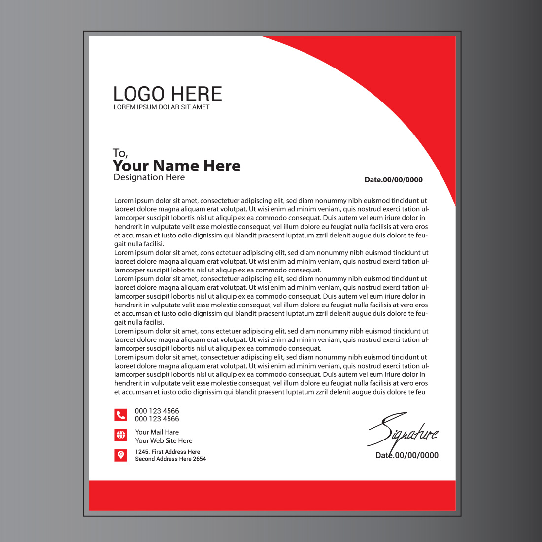 Modern Letterhead Design preview image.