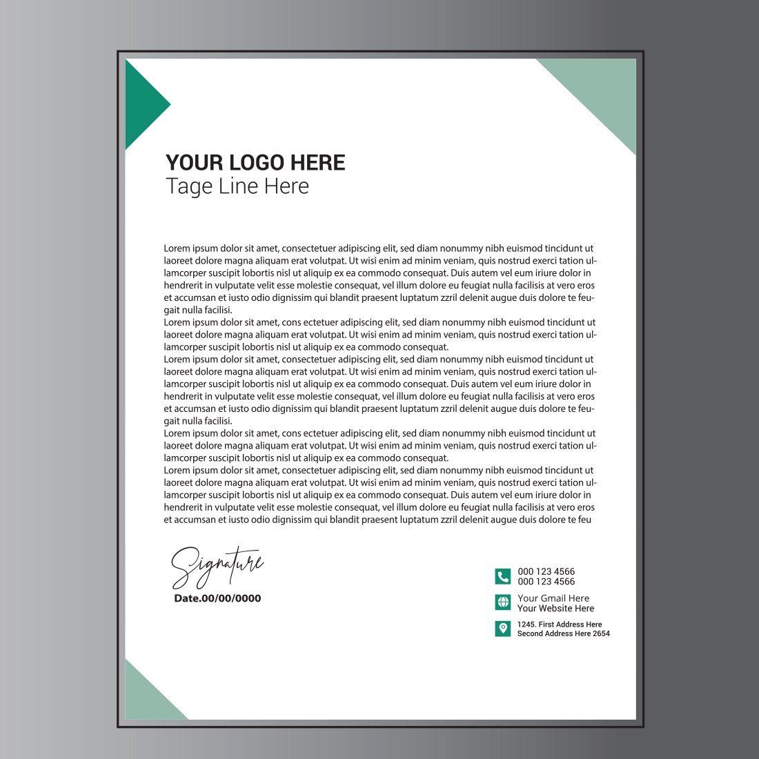 Modern Letterhead Design preview image.