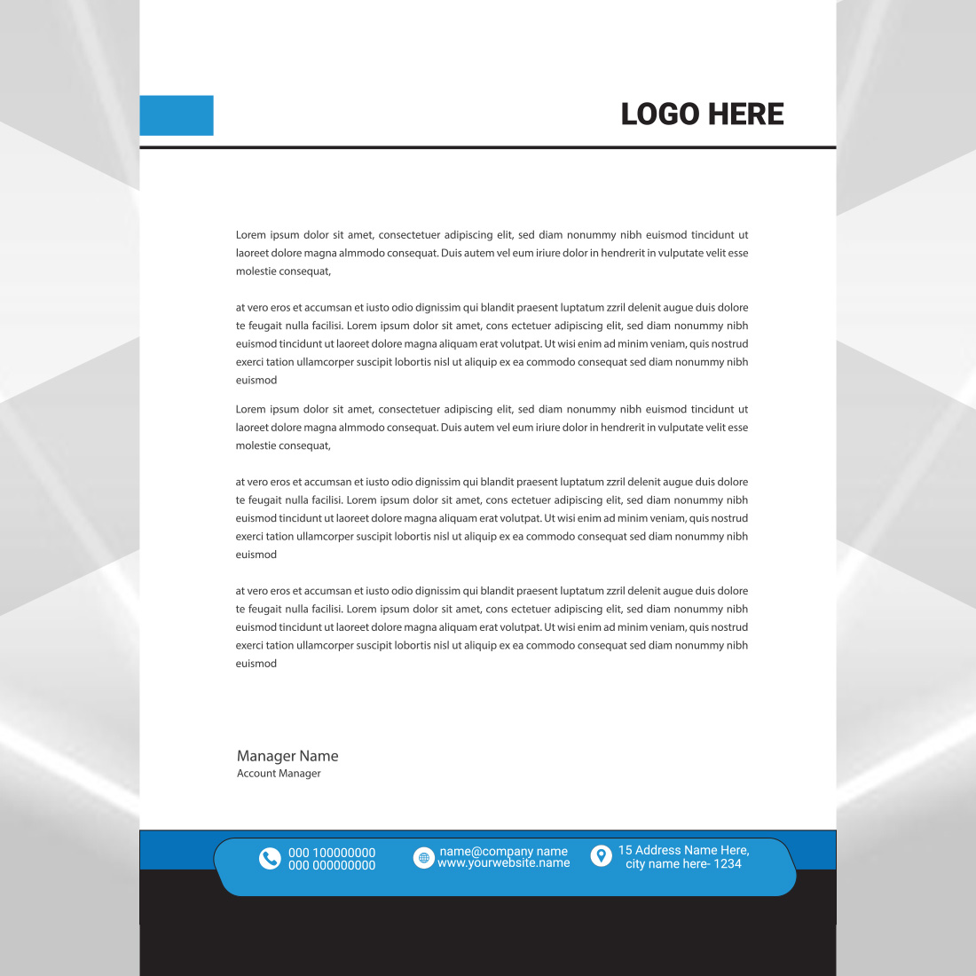 Modern Letterhead Design preview image.