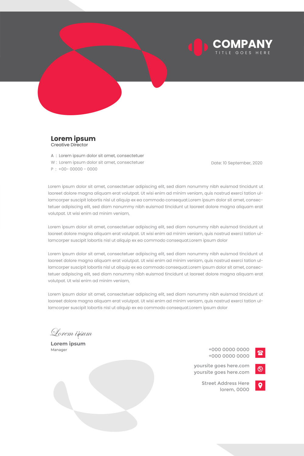 Modern Letterhead Design pinterest preview image.